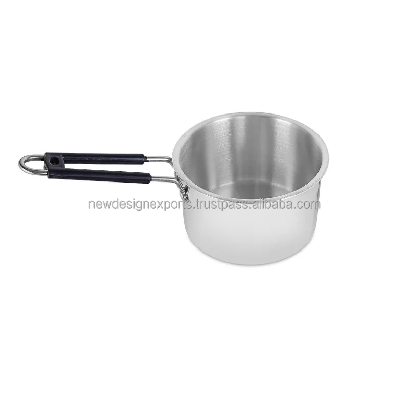 1 Liter Silver Aluminium Tea Pan and Sauce Pan Stainless Steel Saute Pans with Glass Material