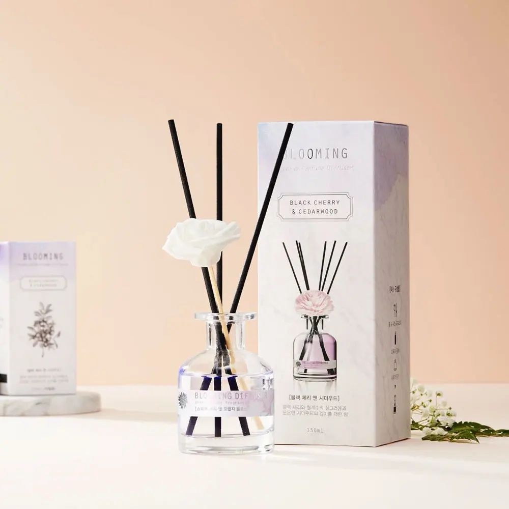 [BLOOMING] Low Price Interior Fragrance Premium Glass Perfume Diffuser Long Lasting Fresh Black Cherry & Cedarwood 150ml 130ml
