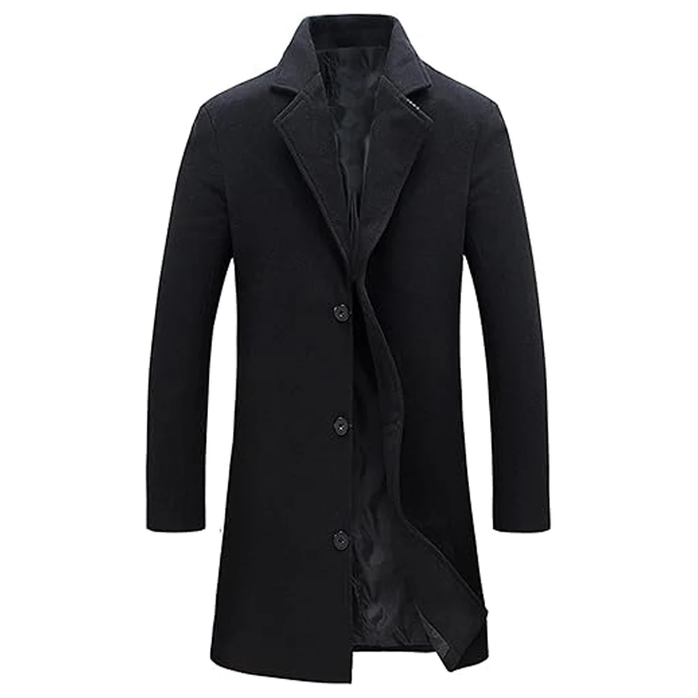 Warm Overcoat Autumn Winter Formal Long Jacket Men Trench Coat Tops Outwear Jacket For Men