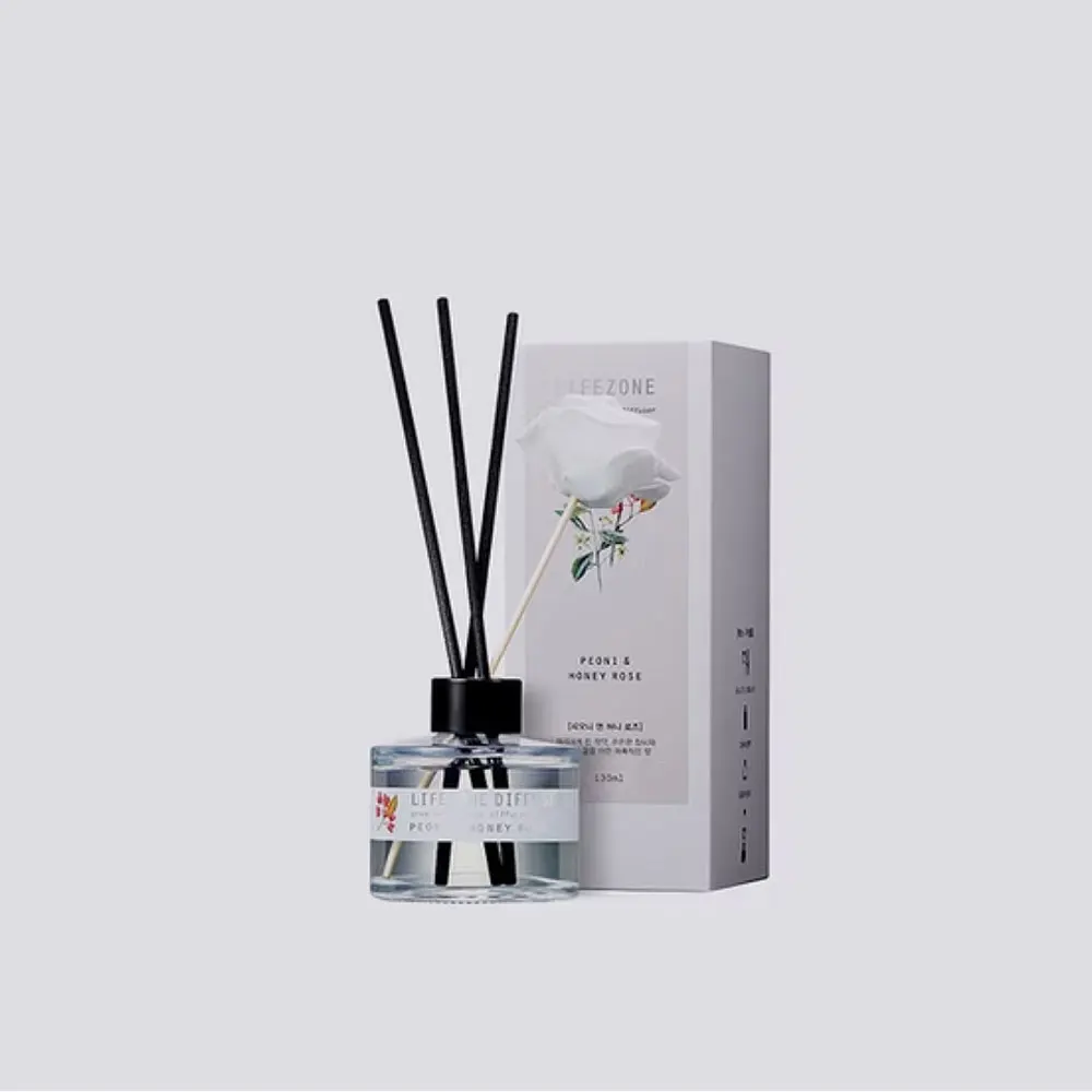 [LIFEZONE] Home Fragrance Reed Diffuser Home Fragrance Peoni & honey rose 130ml with Long Lasting Scent