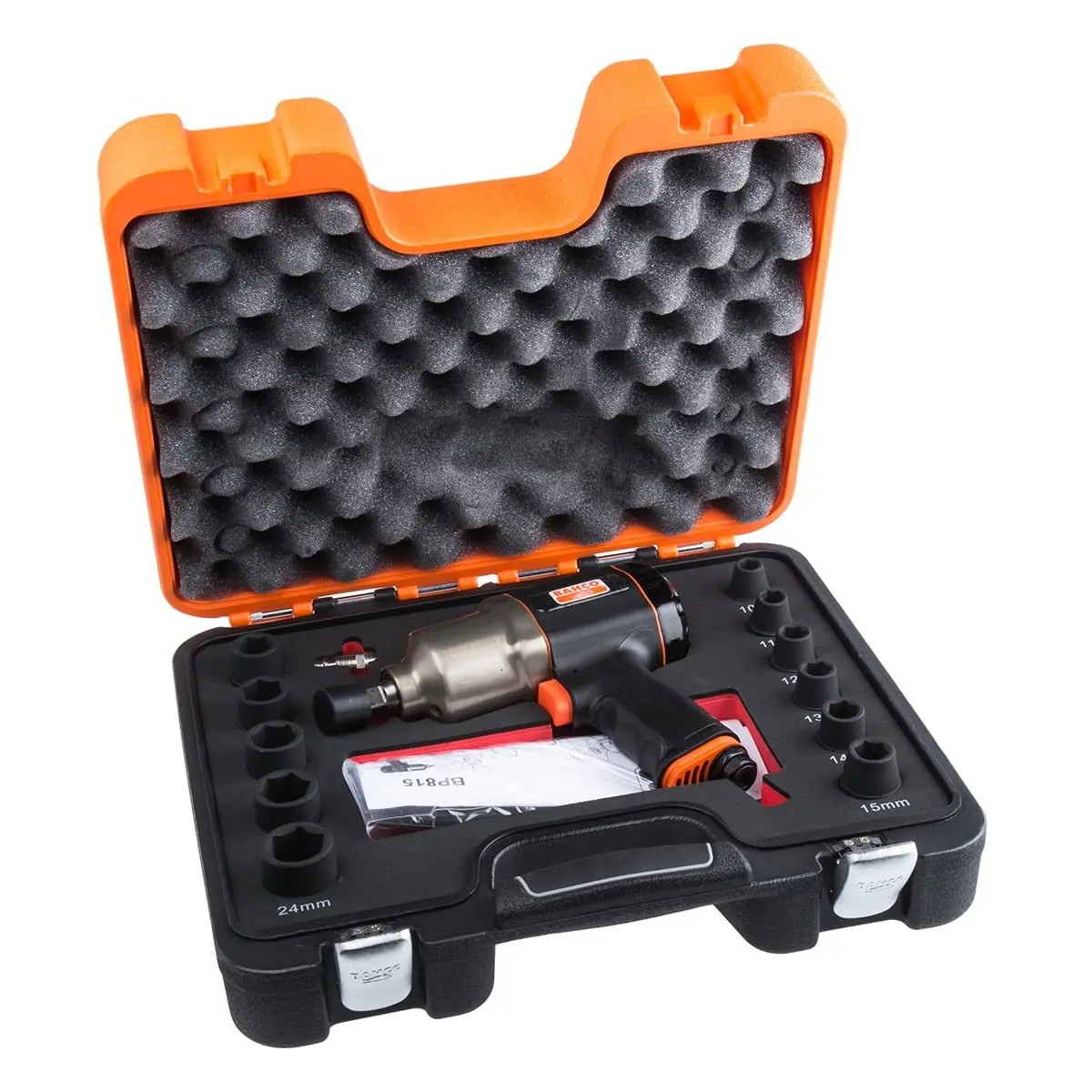 1/2 Inch Hydraulic Impact Wrench Set with 10-24 mm Sockets and 1/4 Inch Connector 10 Piece Set