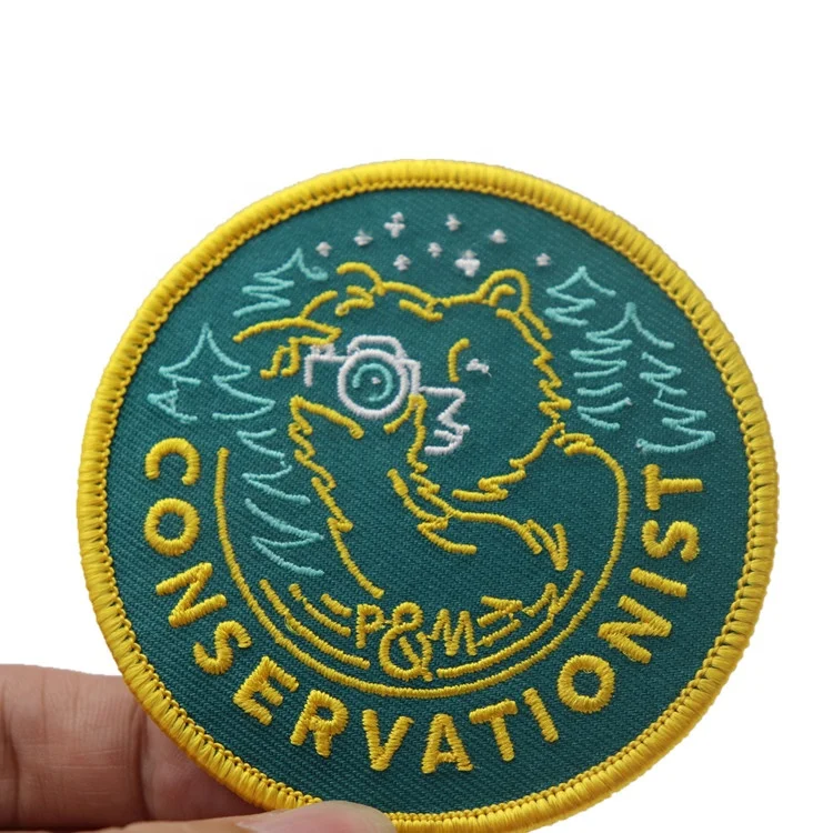 High Density Custom Iron on  Embroidered logo Patches for Clothing