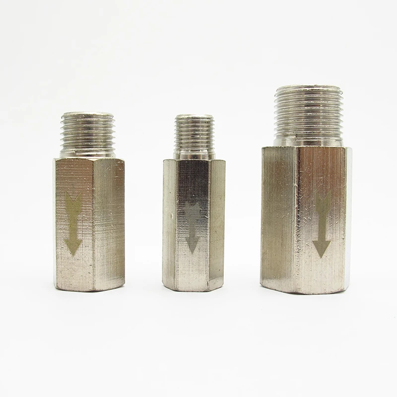 1/8" 1/4" 3/8" 1/2" BSP Male Female Brass Pneumatic Full Port One-Way Stop Check Valve for Air Water Oil Gas