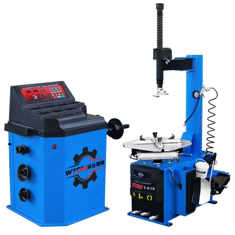 CHINA Manufacture WZDM Automatic Tyre Changer Pneumatic Car Manual Tire Changer and Balancer Combo Machine Car Tire Changer