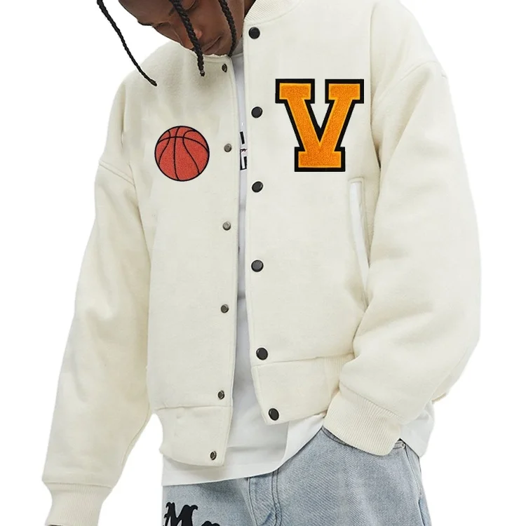 Hot Selling Custom Cool Style Fleece Winter Baseball Bomber  Varsity Jackets for Men