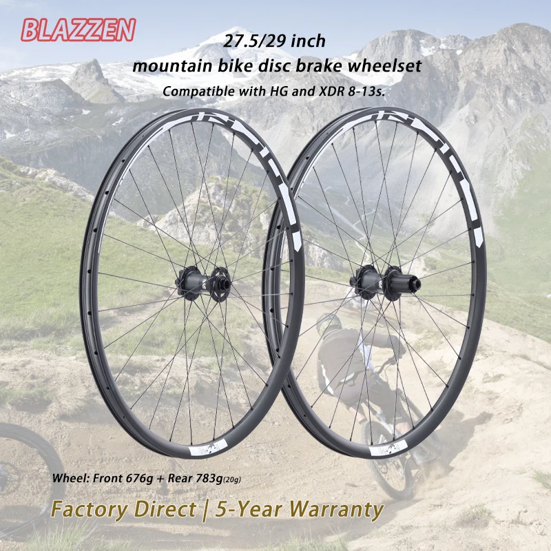 ZZRO Ultra Light T800 Full Carbon 27.5/29" MTB Wheelset 30/36mm Width 6-Bolt Disc Brake 15x110 Front 12x148 Rear 28H