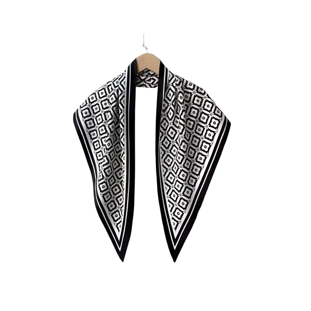 Zi Neckerchief 135x60cm Geometric Pattern Polyester Cotton Women Fashion Accessory All Seasons Multifunctional Scarf