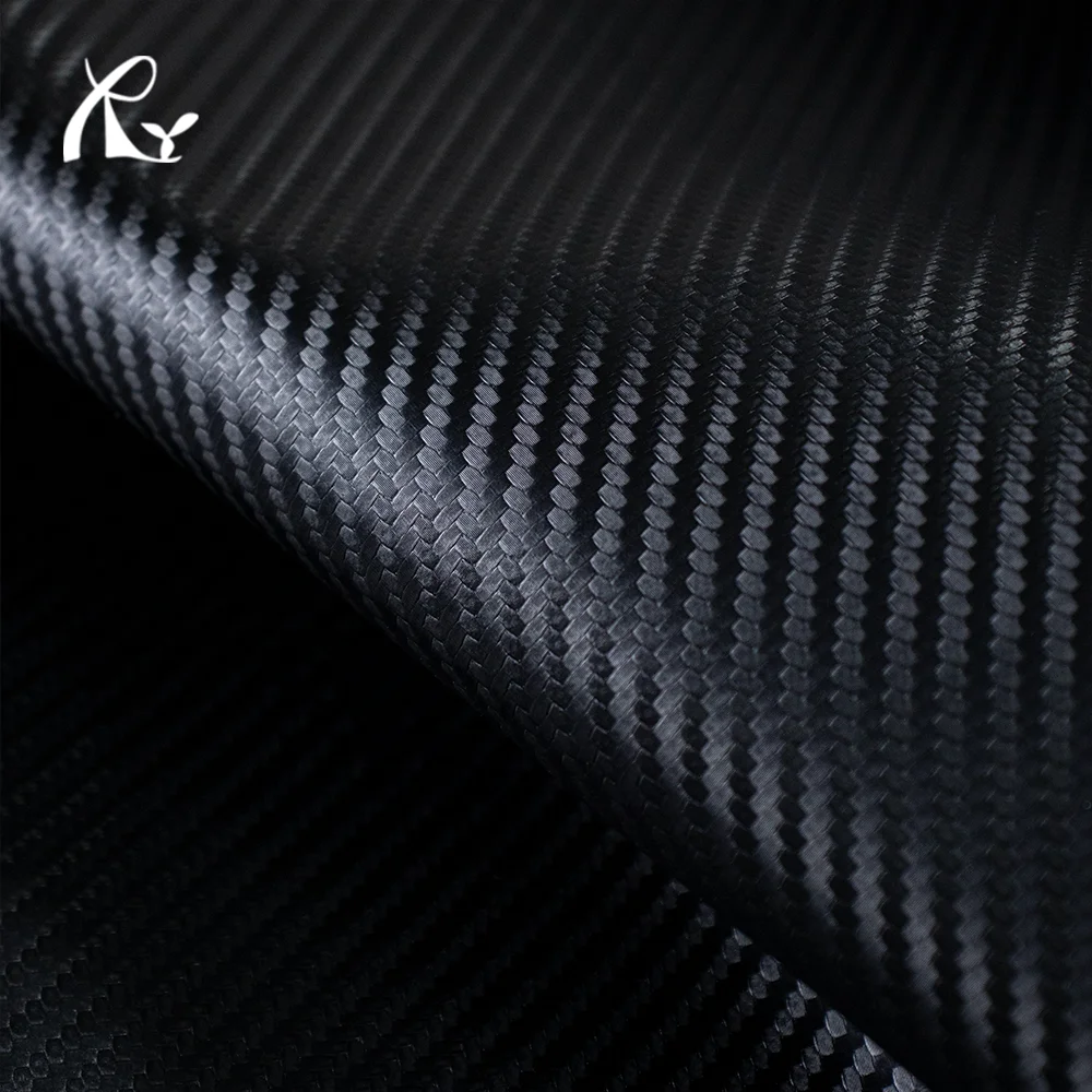0.7 mm Thick Carbon Fiber Textured Faux Leather PU Material for Car Upholstery and Steering Wheel Synthetic Leather