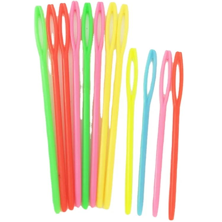 Handmade Children's Multicolor Plastic Sewing Needles Big Eye DoreenBeads DIY Crafts Accessories Promotional & Business Gifts