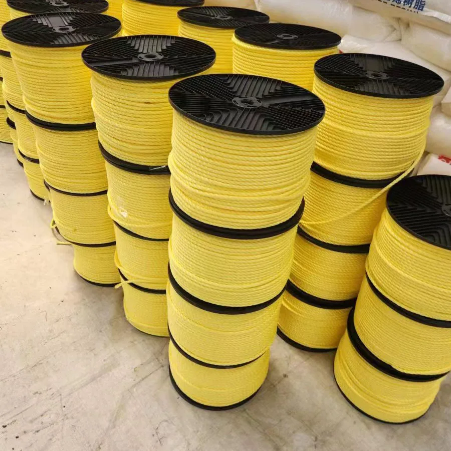 1/4 X1200ft 3 Strand Yellow PP Twist Rope High Tenacity Acid-Proof on Plastic & Wooden Reels for Commercial Fishing Crab Pots