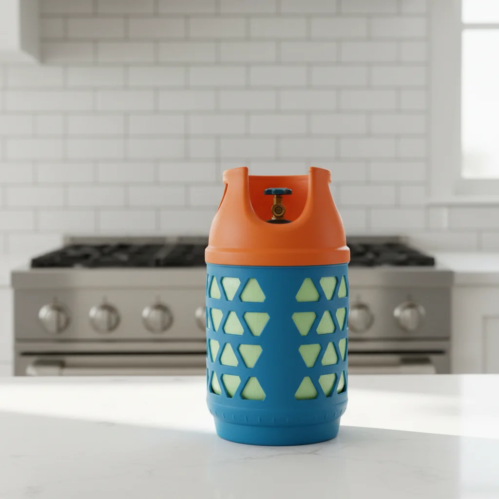 Zhangshan Refillable Recyclable Plastic Liner Light Weight HDPE Glass Fiber Wrapped Lpg Gas Cylinder 11kg Cooking Lpg Cylinder