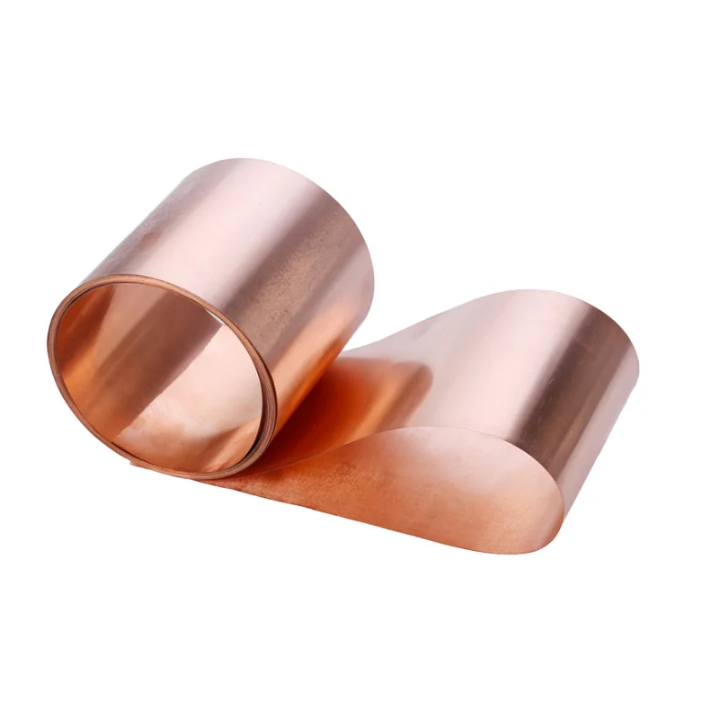 0.01mm 0.02mm 0.03mm 0.04mm 0.05mm 0.06mm 0.08mm 0.1mm Thick 99.9% Pure Red Copper Strip Foil Cutting Service for Electronics