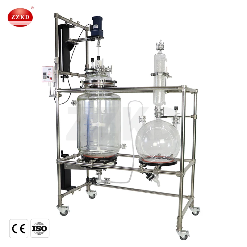 ZZKD Lab Crystallization Reactor 100L/20L PTFE Lined Anti Acid Alkali Evaporative Crystallizer Automatic for Research