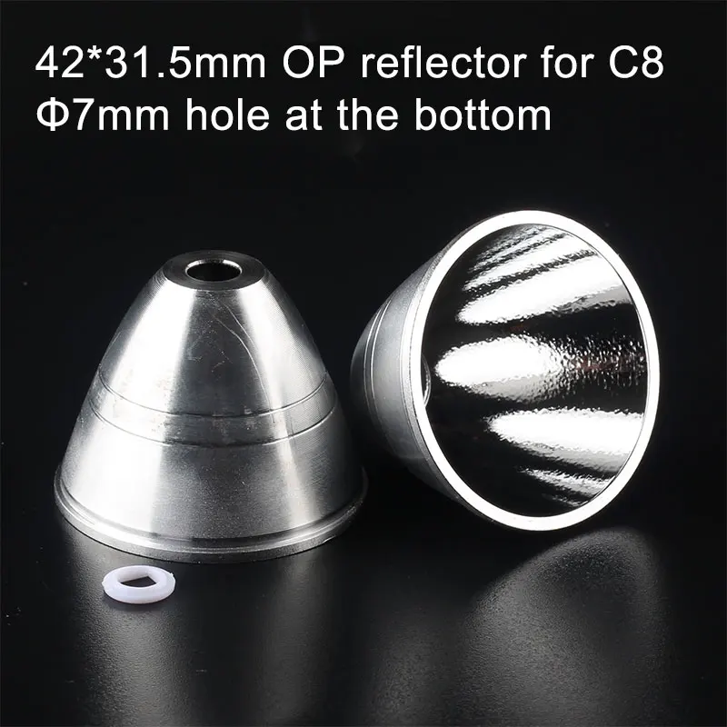 1 Piece 42*31.5mm OP Reflector for C8 C8+ with Gasket , Diameter 7mm Hole at the Bottom,orange Peel Reflector