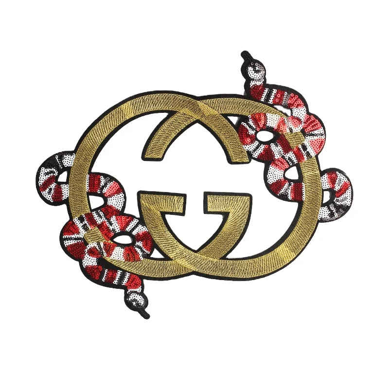 Cartoon Snake Cartoon Rose Embroidered Patch for Clothing