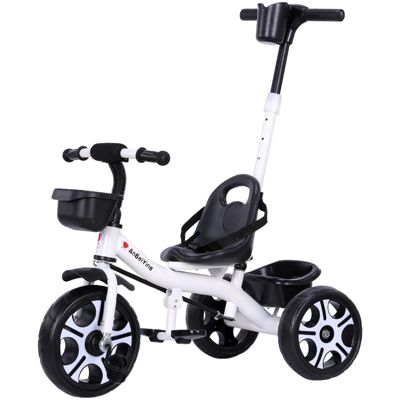 1-6 Years Old Large Male and Female Baby Music Push Bicycle with Bucket Light Color Configuration Optional Children's Tricycle