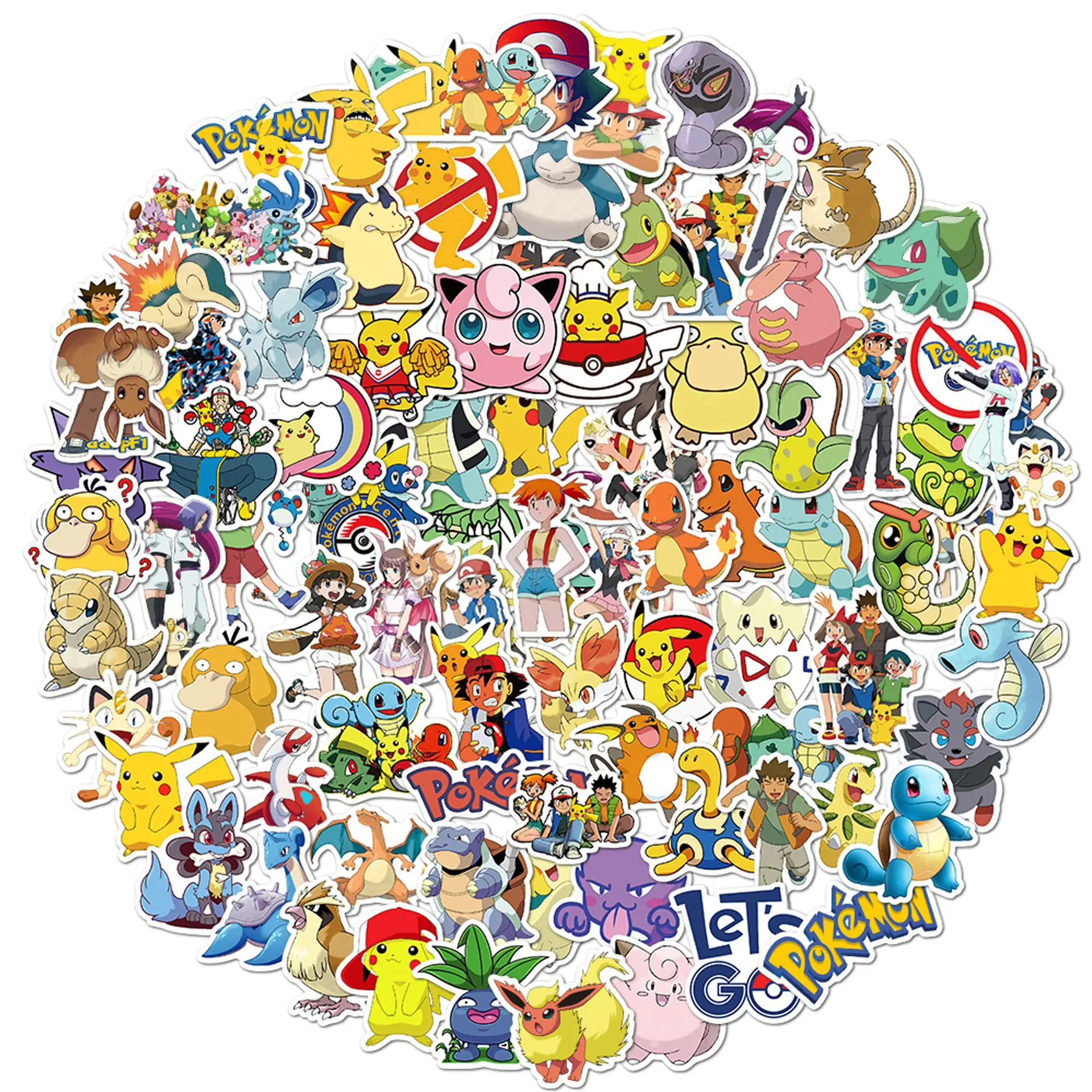 ZY0720C 100Pcs/Bag Cartoon Poke Monster Graffiti Sticker Motorcycle Suitcase Waterproof PVC Stickers