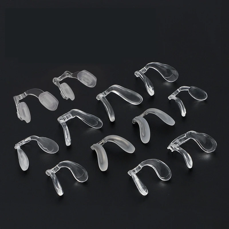 Integrated Transparent Silicone Saddle Nose Pads for  Eyeglasses Reading Glasses with Metal Core and Screw Lock Eyeglasses Parts