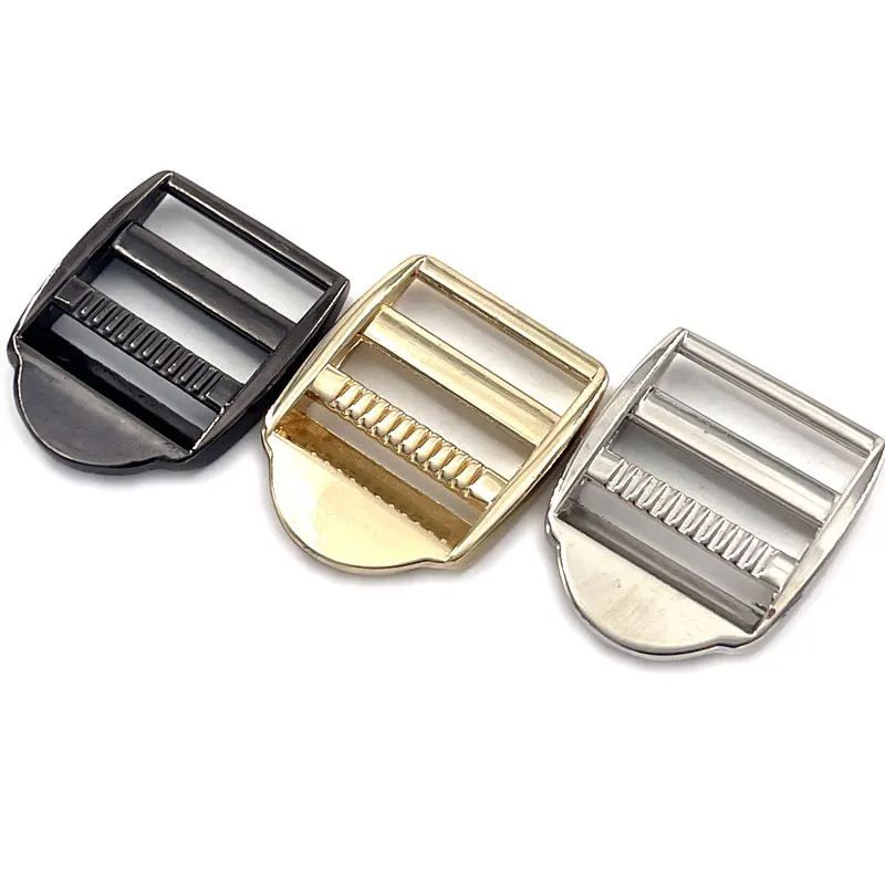 Zinc Alloy Gold Tri Glide Buckle for Motorcycle Shoulder Bags Waterproof Hardware Engraved Logo Backpack Belt Locks Bulk Package