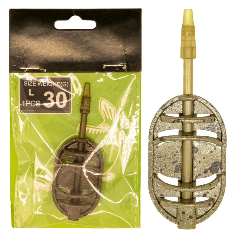 Zinc Alloy Feeder Fishing Bait Cage European Style Long Distance Casting Fast Loading Bait Carrier for Fishing Tackle