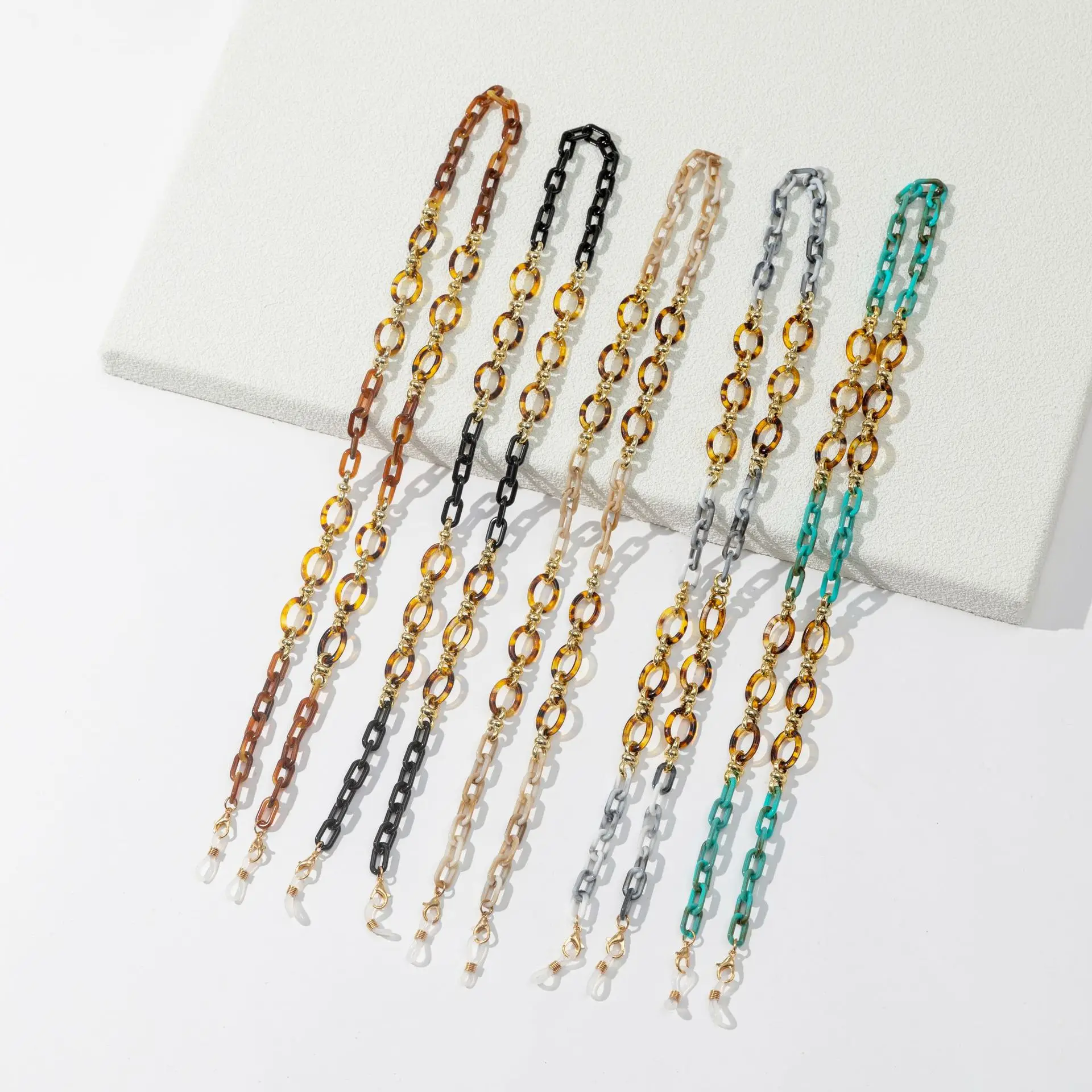 Acrylic Splicing High-End Mask Chain Bohemian Retro Ethnic Style Anti-Slip Glasses Chain New Fashionable Eyeglasses Parts