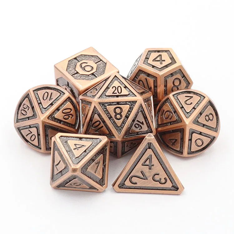 Wholesale Custom Polyhedral Metal Dice Set 16mm & 20mm Sizes with Numbers for D&D & RPG Bulk Table Game Accessories