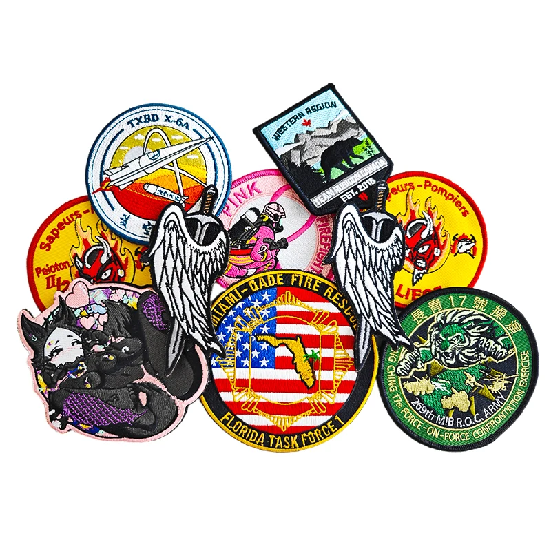 Hot Selling Embroidered Patches Iron on Pvc Patch Velcroes Patches With Customized Logo