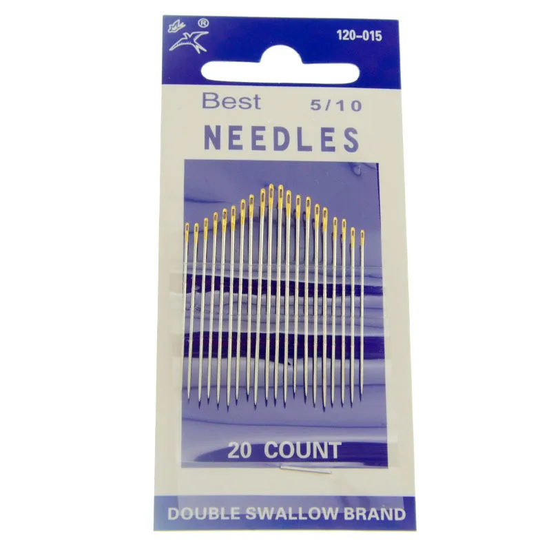 Wholesale 5/10 20PCS/Bag Gold Tail Small Eye Hand Stitch Fine Carbon Steel Knitting  Sewing Needles