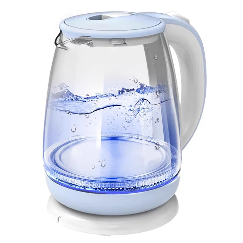 1.8L Electric Kettle Safe Base Wireless Power Cord Storage High Borosilicate Transparent Glass Kettle