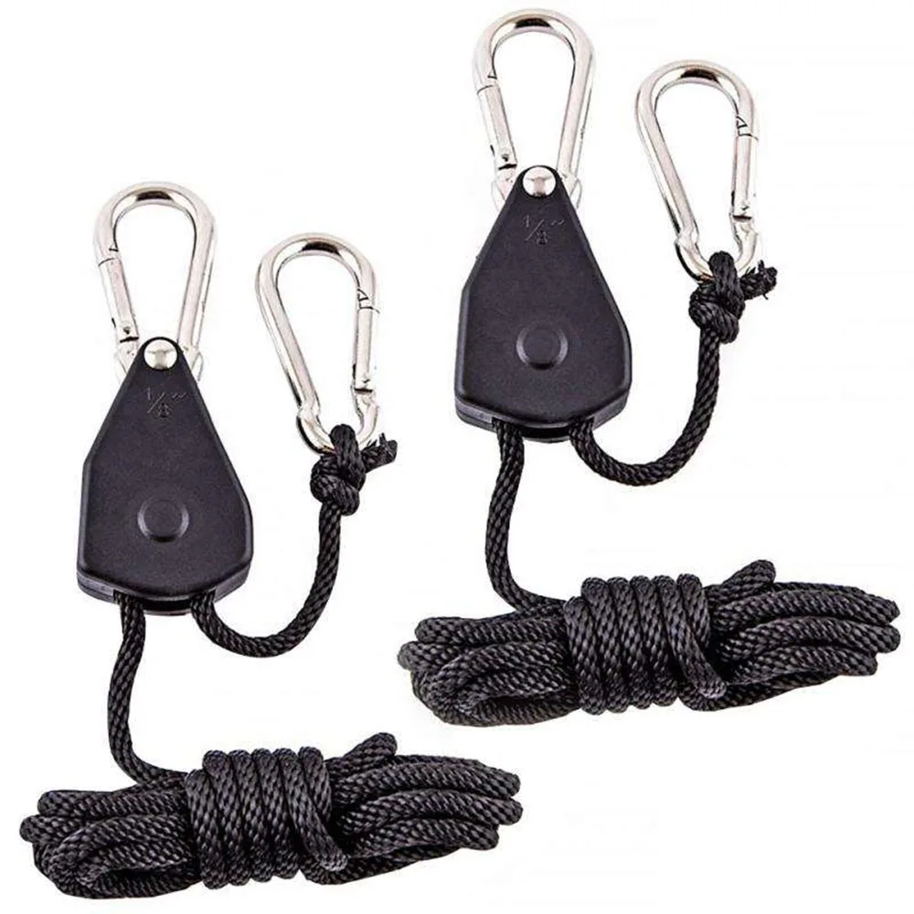 1/8" Heavy Duty Adjustable Ratchet Rope Hanger Tie Down Straps Camping Tent Carbon Filter Plant Grow Light Hanger Rope Ratchet
