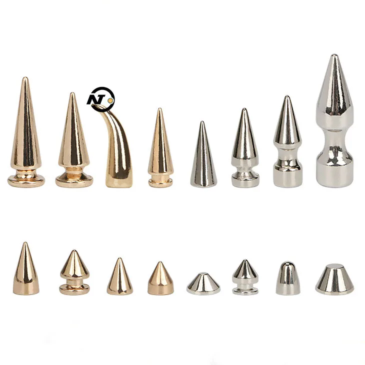 Zinc Alloy Flat Head Anchoring Spikes Nickel-Free Close-End 10mm Head Punk Components Button Rivets for Shoes Bags Apparel 7-Day