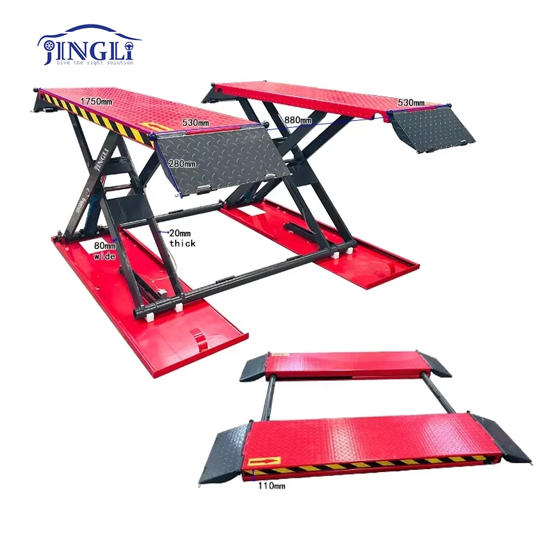 Portable 3000kg/3500kg/4000kg Mid Rise Car Scissor Lift with 1.2m/1.4m Hydraulic Cylinder 110v/220v/380v Home Garage Car Lifts