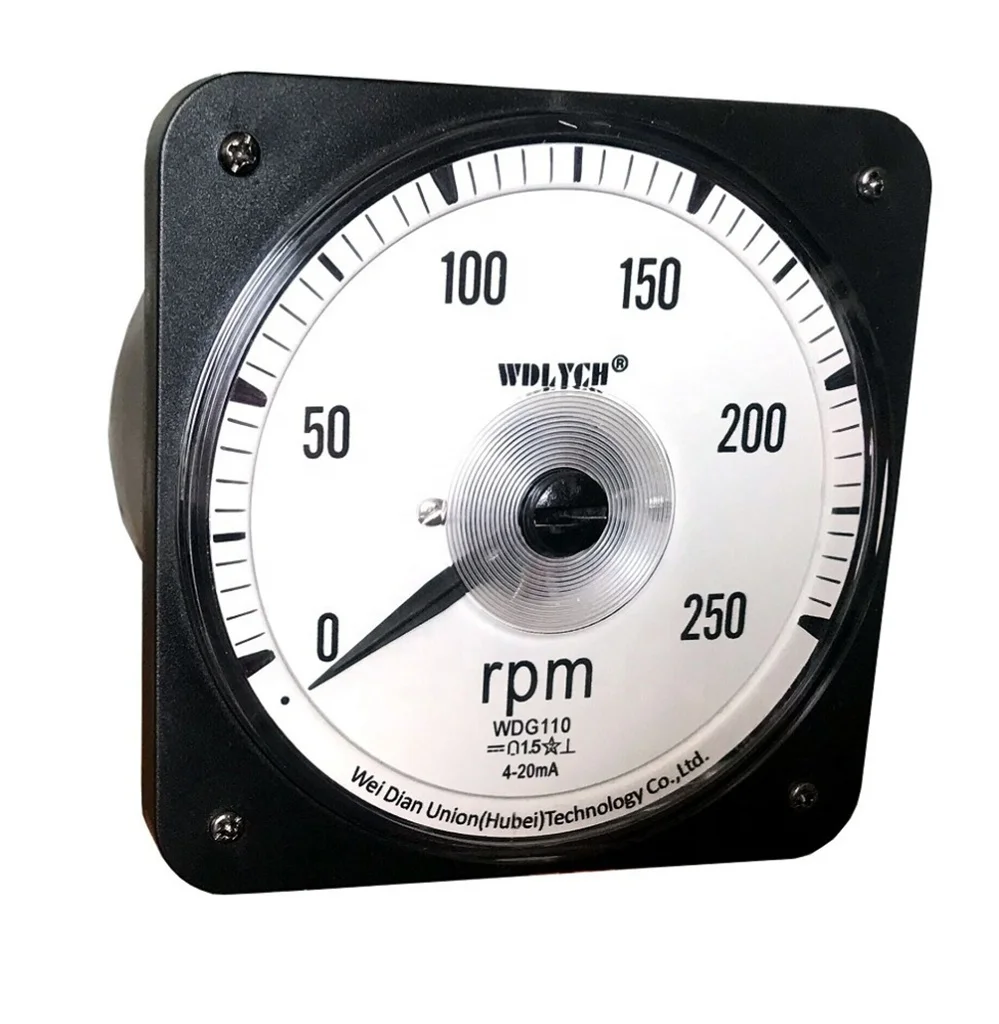 0-250 Rpm 4-20mA Input Round Type Analog Rotational Speed Meter Tachometer China Factory Price