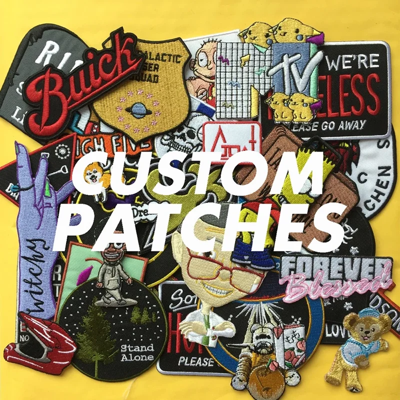 Custom Design Letters Heat Press Embroidered Custom Chenille Patches Hats Designer Logo Iron on Custom Embroidered Patches