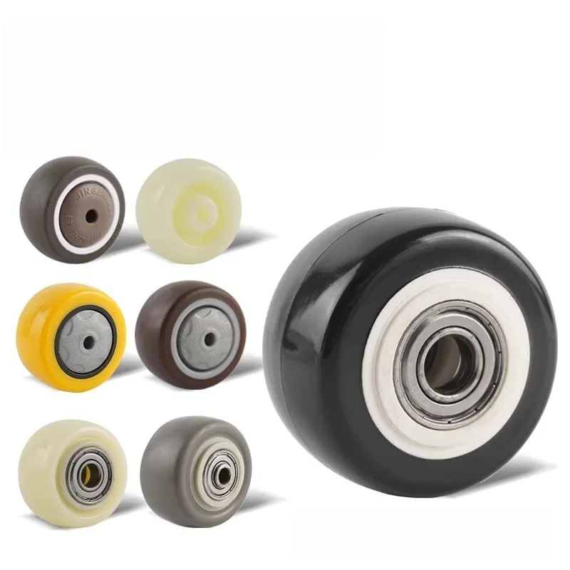 1.5 2 2.5 3 Double Bearing Black Diamond Single Wheel Rubber Mute Wear-Resistant Caster Wheel Pulley