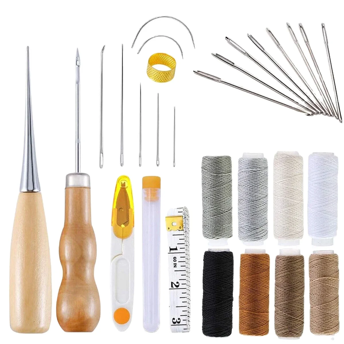 Repair Kit 29pcs Pack Hand Sewing Needles Canvas Thread and Needles Tape Measure Stitching Needles Customized Logo Accept