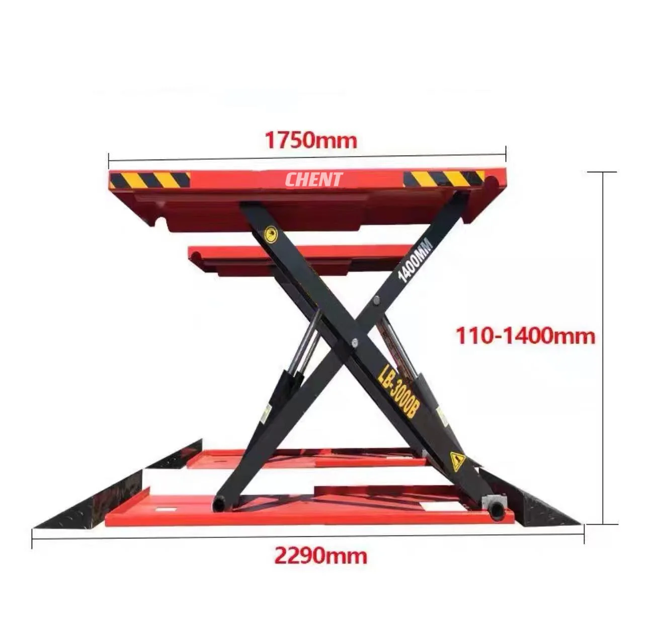 1.2/1.4/1.6m Portable Electric Scissor Lift Hydraulic Garage Car Jack with Mid-Position CE Certified Lifting Capacity of 4000kg"
