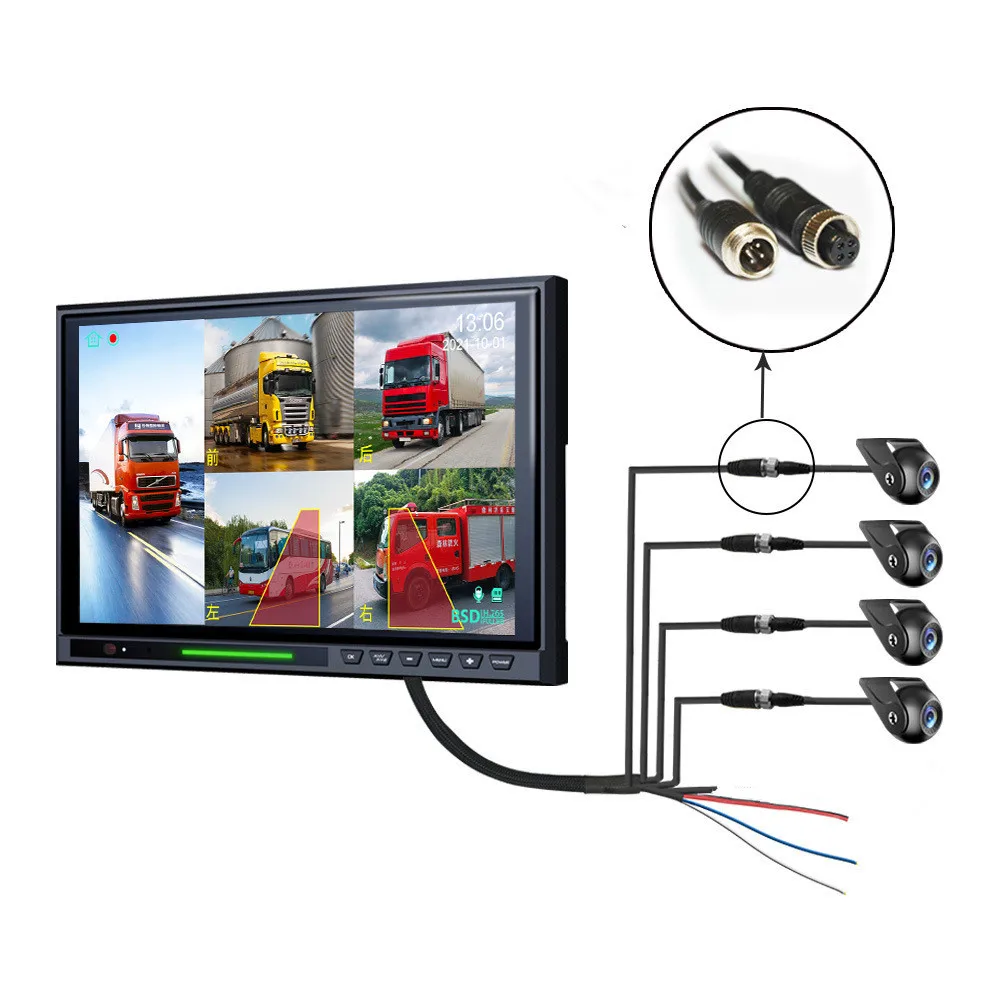 Professional 360° AI Truck Camera System Blind Spot Detection Night Vision Safety Driving Monitoring System for Heavy Duty