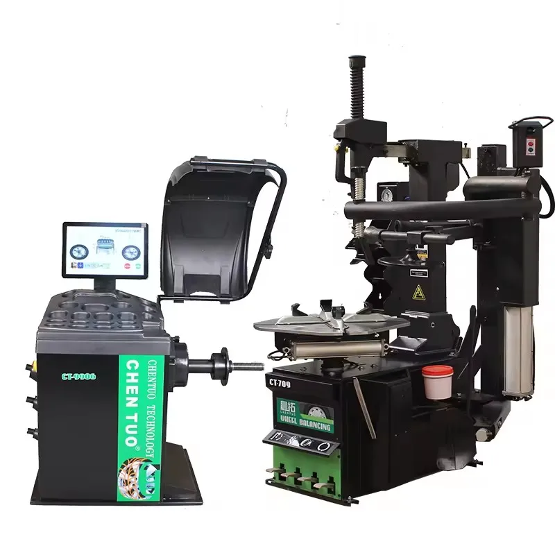 Hydraulic Car Tyre Changer with Big Wheel Balancer Combo Efficient Tire Maintenance Tool