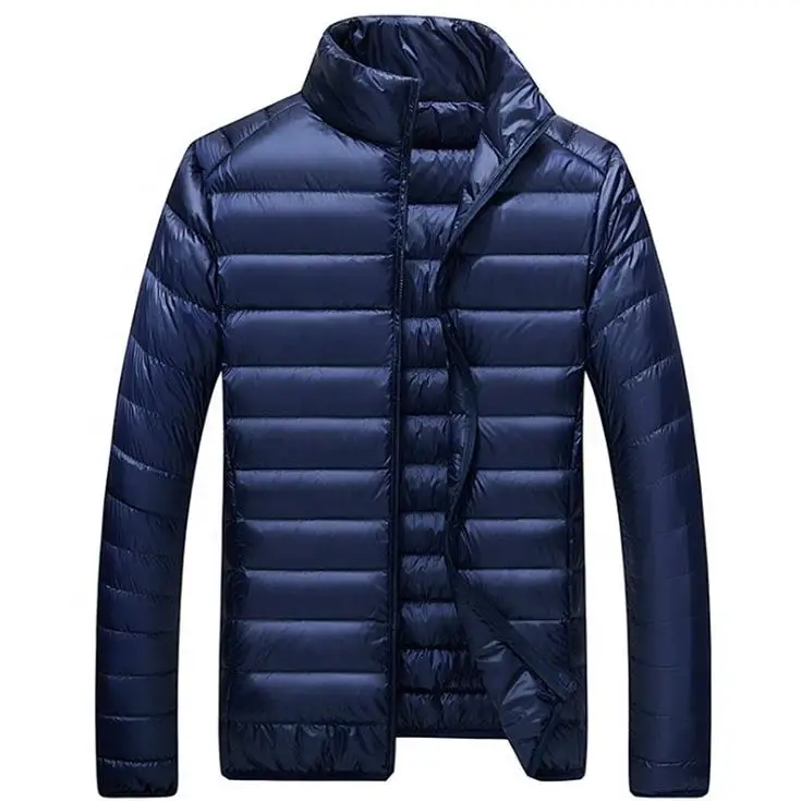 Factory Wholesale Winter Puffy Jacket Feather Ultra Light Stand Collar Men's Jackets & Coats