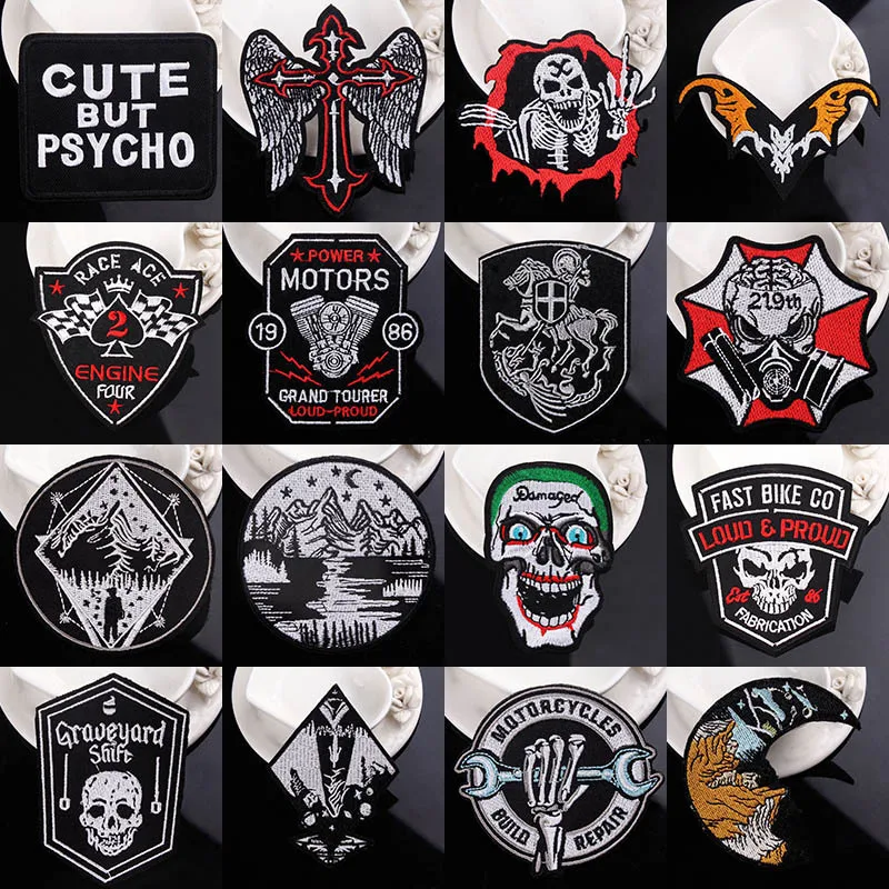 Hot-Selling DIY Clothing Patches Punk Embroidery Lace Decoration Resin Iron-On Small Patches for Garment Repair