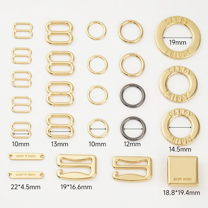 Zinc Alloy Water Resistant Metal Ring Slider and Hooks Bra Strap Adjuster Buckles Lingerie Underwear Accessories