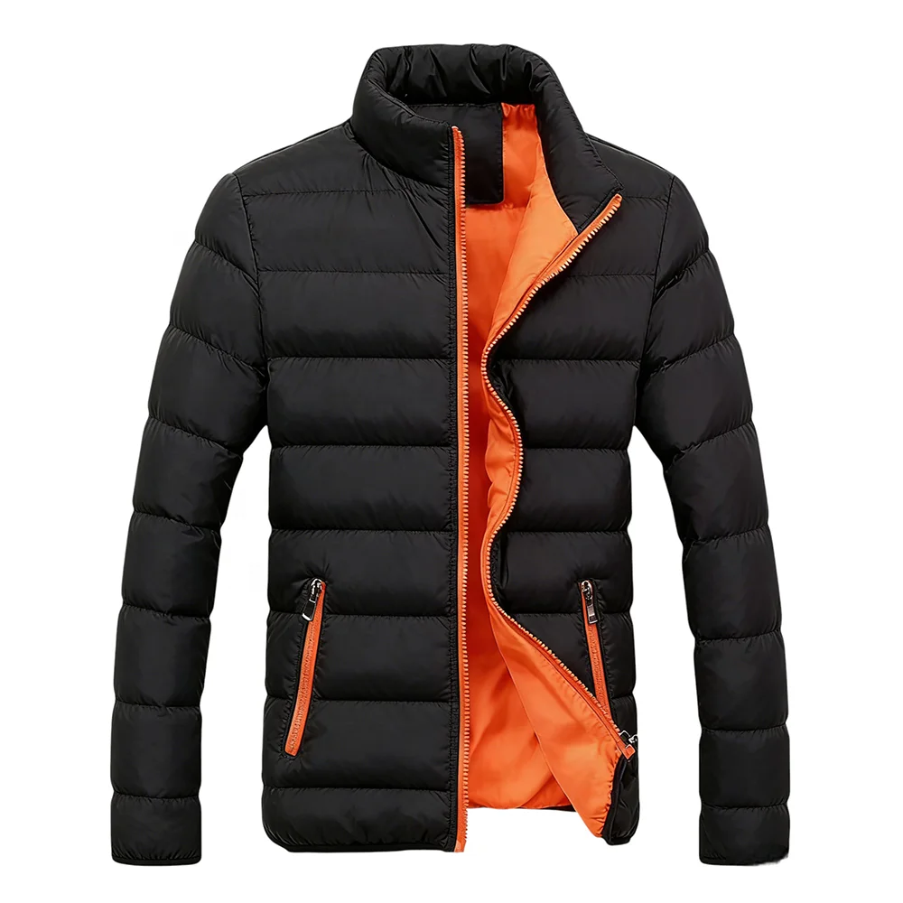 Cheap Outdoor Men's Winter Padding Coat Solid Color Slim Down Cotton Quilted Jacket for Men