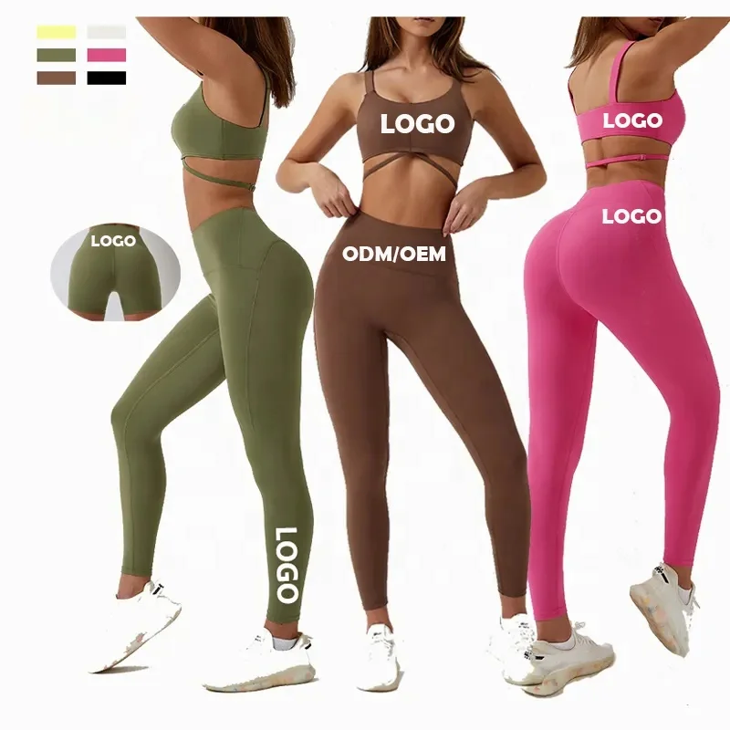 Ladies Eco-friendly Recycled Gym Fitness Apparel Women Active Wear Seamless High Waist Yoga Set Running Workout Clothing