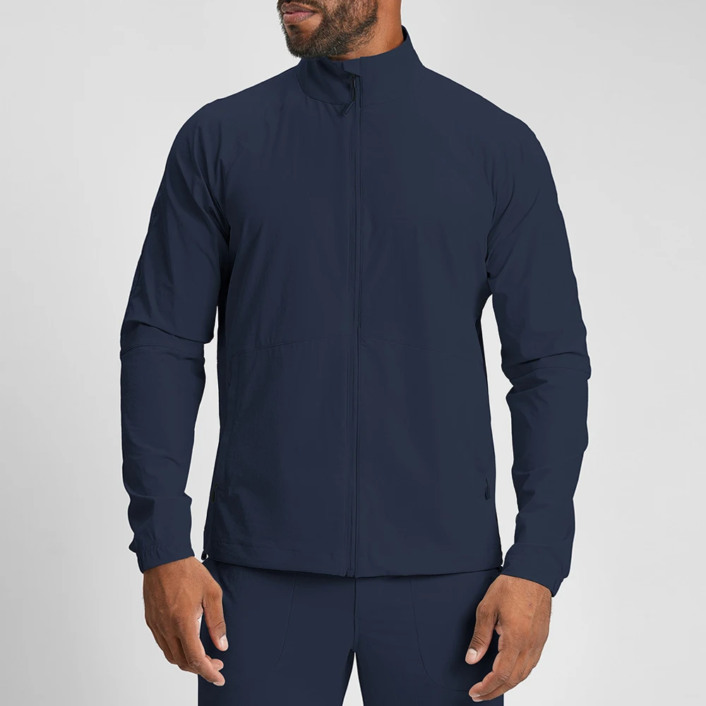 2026 Wholesale Black Men's Jacket Lightweight Keep Warm Sports Leisure Long Sleeve Coat Gym Fitness Zipper Sportswear Jacket