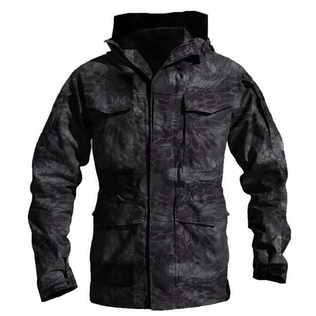 Mens M65 Style Jacket Cotton Multi Pocket Windproof Outdoor Casual Coat