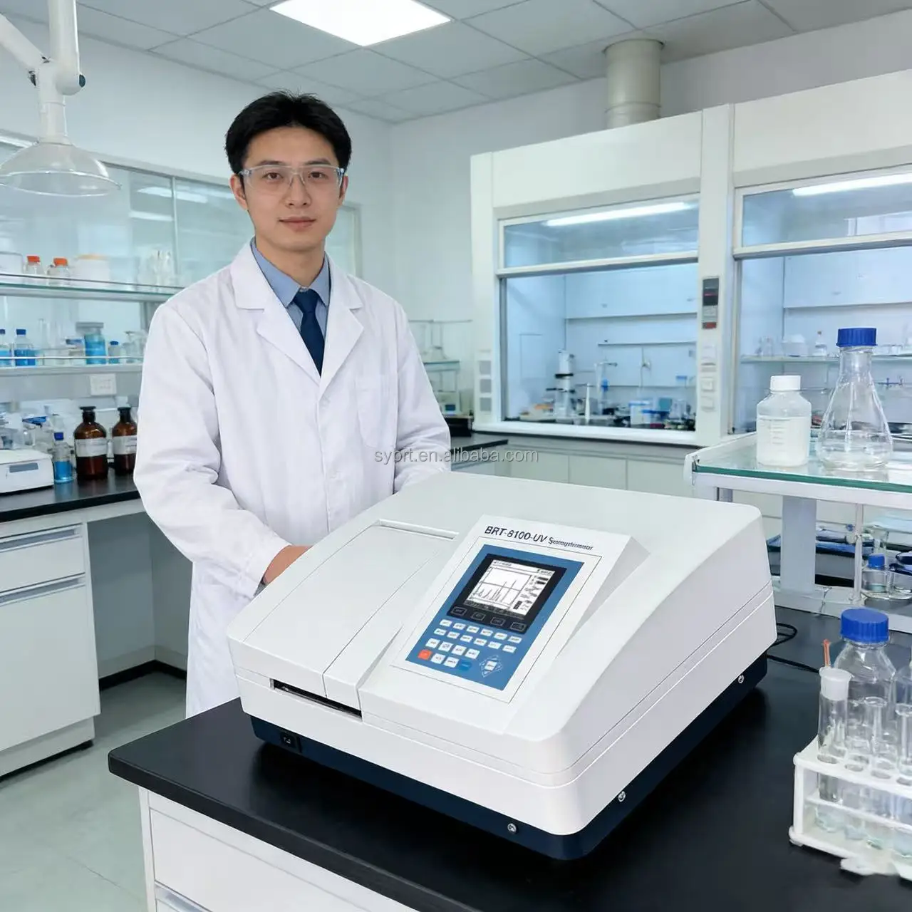 0.1 nm Wavelength Display Digital Visible Spectrophotometer Uv-6100 Spektrofotometer for Lab