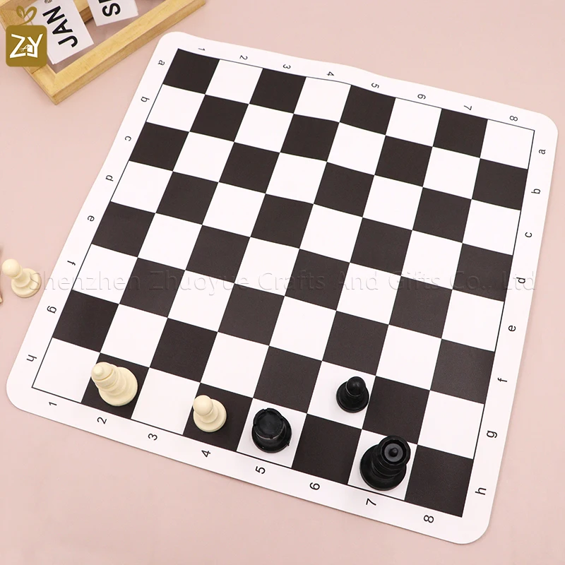 PU Leather Tournament Roll-up Non-Slip Backgammon Set Luxury Chess Rollable Board for Travel for Children