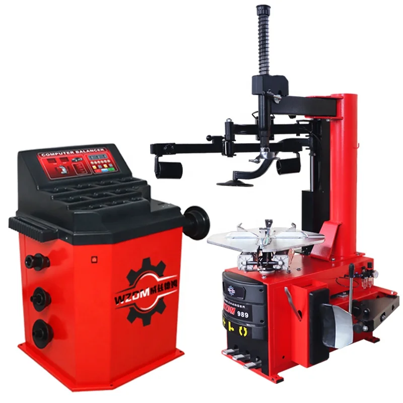WZDM Factory Price 12-24 Inch Tire Changer and Wheel Balancer Combo CE Certification Swing Arm T-989 Truck Tire Changer Machine