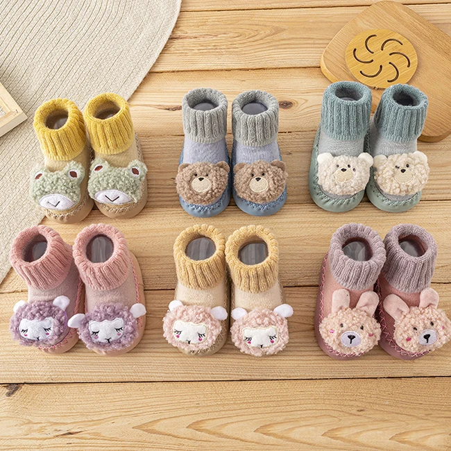 1-3 Years Old Toddler Socks Baby Floor Socks with Three-dimensional Cartoon Animal for Spring